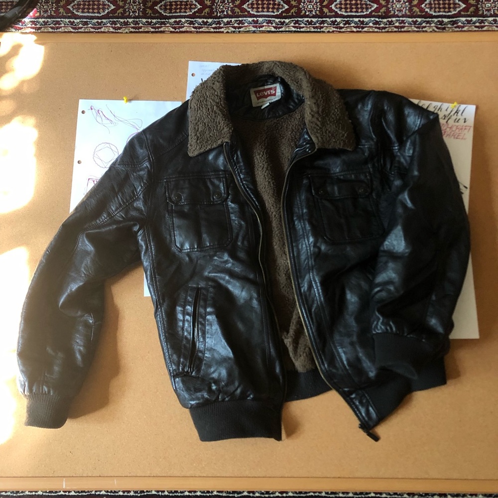 Vintage Levi’s brown leather and wool jacket